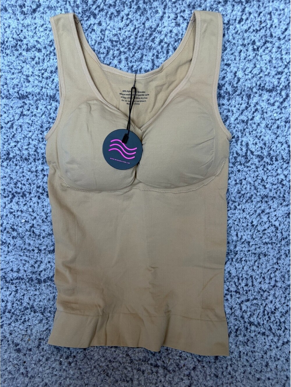 Woman Ocean Cami Shaper Classic InstaShaper Tech Shapewear Beige Size Large New